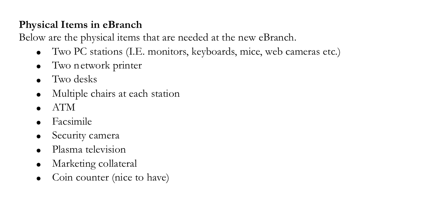 BCU eBranch requirements document